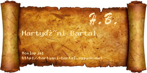 Hartyáni Bartal névjegykártya